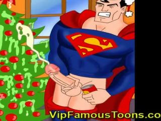 Famous cartoon heroes Christmas adult clip