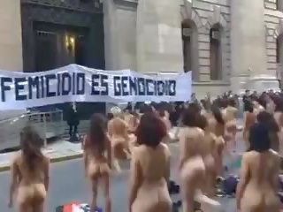 Nude Women Protest in Argentina -colour Version: adult film 01