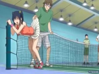 A lascivious tennis practice