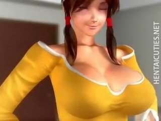 Redhead 3D hentai hoe gives oral x rated clip