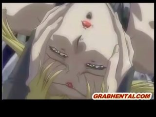 Blonde hentai hot brutally tentacles fucked