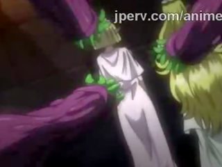 Tremendous elf princess screwed by bunch of tentacles in hentai vid