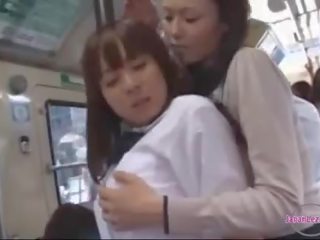 Lassie Getting Her Tits And Ass Rubbed petting Nipples Sucked On The Bus